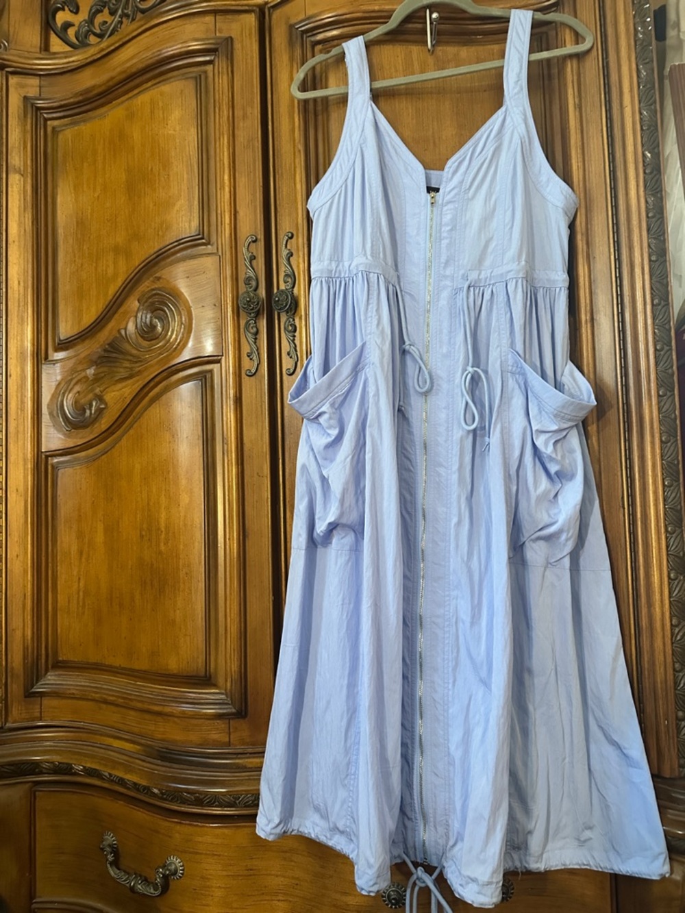 NEW fab'rik Free Fall Dalton Utility Light Lavender Sleeveless Midi Dress Small - Picture 8 of 16